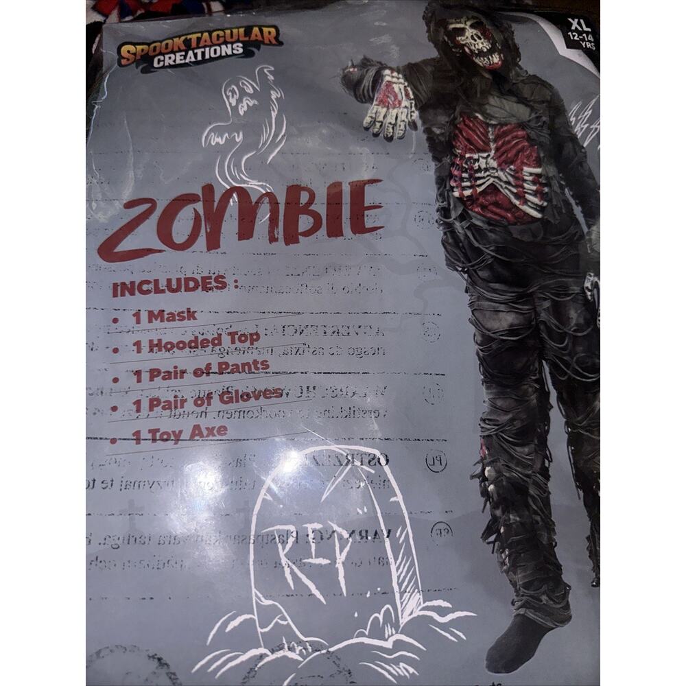 Spooktacular Creations Zombie Costume for Kids, Scary Halloween XL 12-14